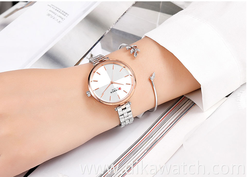 CURREN Women Watches Ladies Analog Quartz Wristwatch Top Brand Luxury Stainless Steel Strap Watch Simple Style Clock reloj mujer